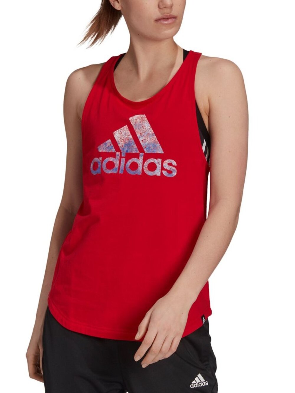 adidas Womens Cotton Graphic Tank Top Color Scarlet